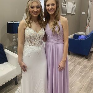 Lavender David’s bridal bridesmaids dress